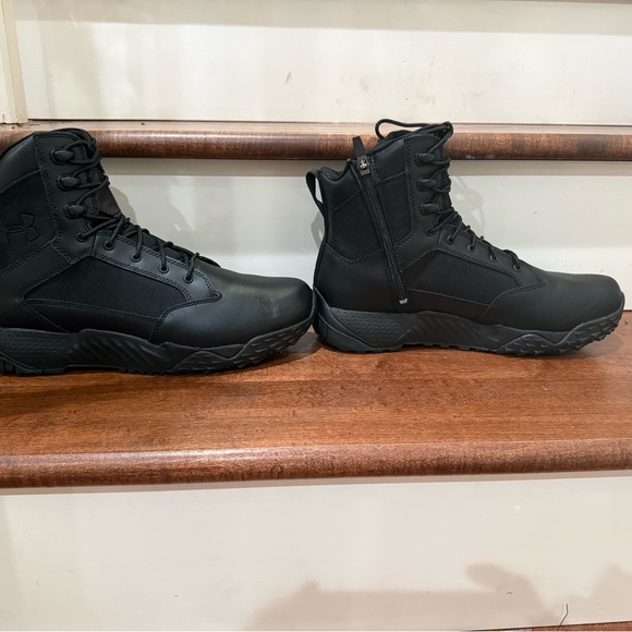 NWT Size 9.5 Under Armour StellarZip Waterproof Black Tactical Boots - Picture 3 of 6